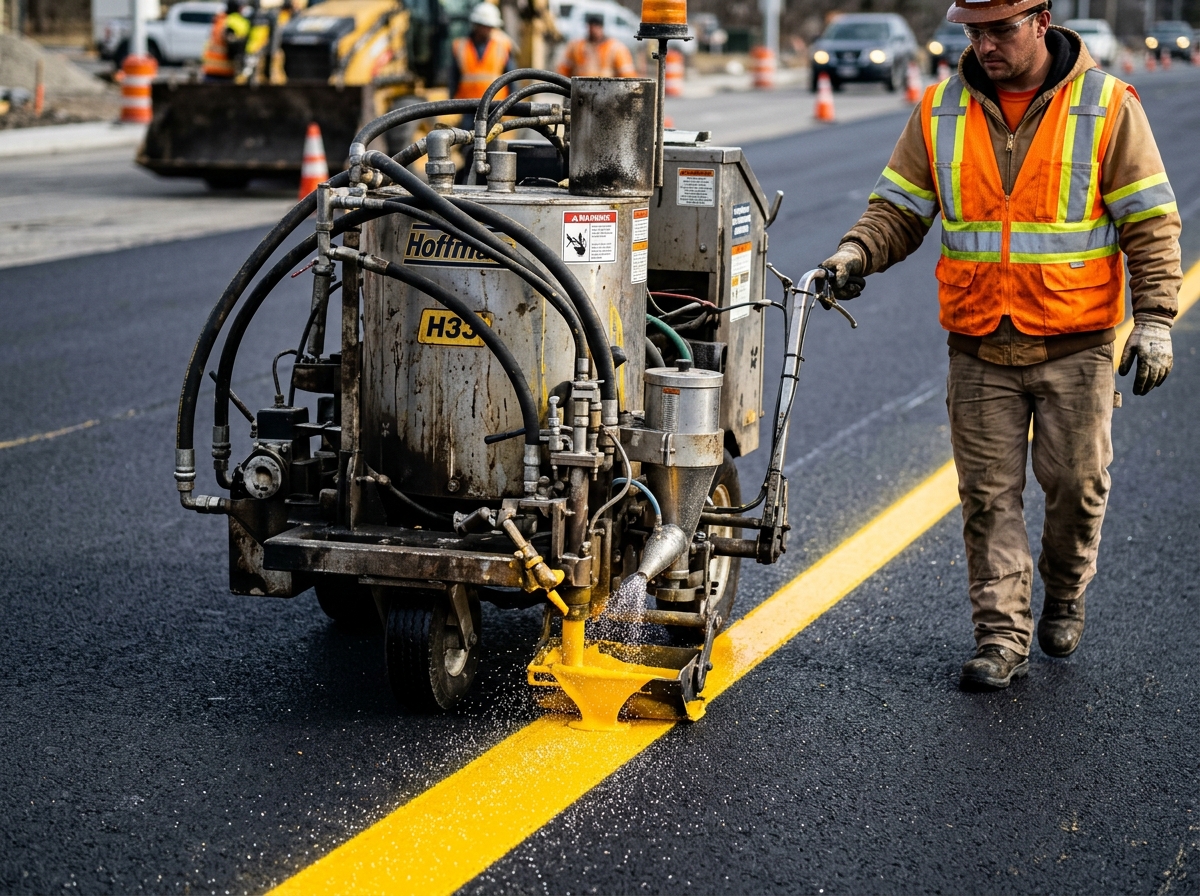 Demarcación Vial con maquinaria especializada